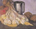 A Bunch of Garlic and a Pewter Tankard - Meyer Isaac de Haan