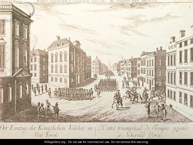 General Howes Redcoats Parade through Manhattan in September 1776 after the American defeat at the battle of Long Island - Franz Xavier Habermann