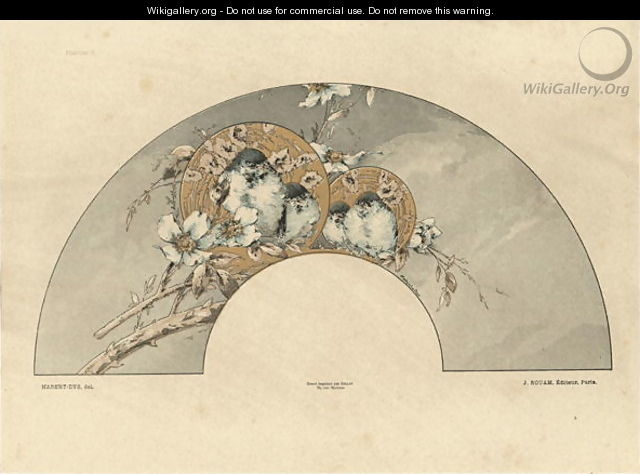 Birds plate 2 from Fantaisies decoratives - (after) Habert-Dys, Jules-Auguste
