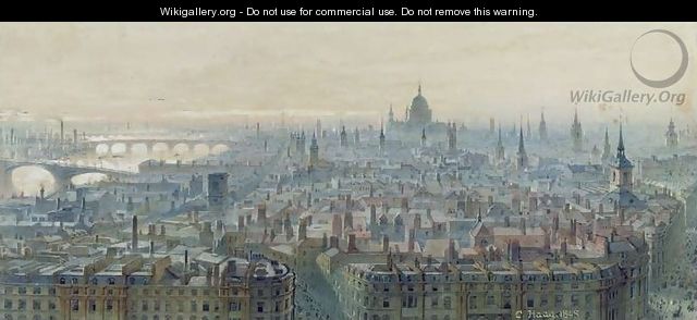 Panorama of London from the top of the Monument looking west - Carl Haag