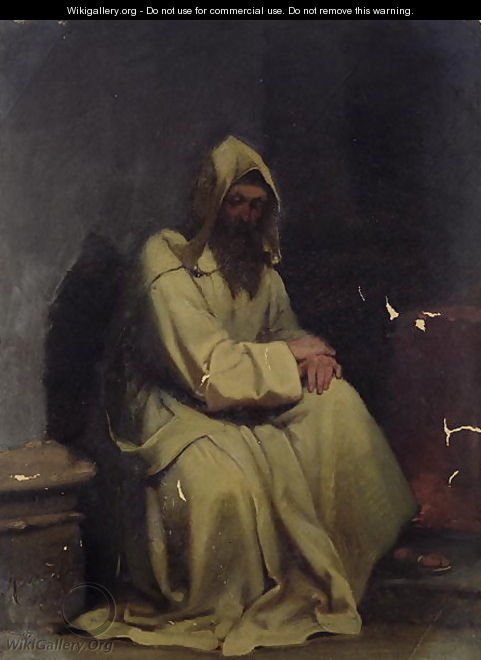 Portrait of a Monk Seated - Carl Haag