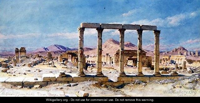 The Remains of Zenobias Palace Palmyra - Carl Haag