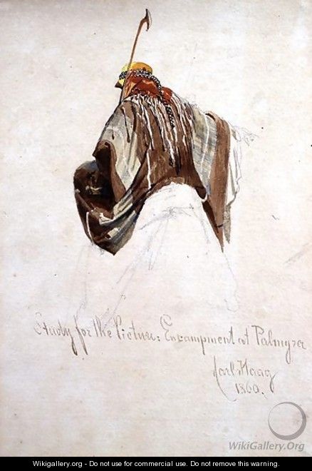 Study for Encampment at Palmyra top of figure on camels back - Carl Haag