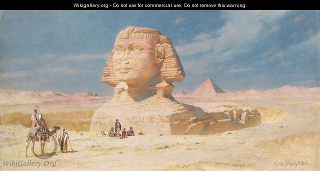 The Sphynx of Giza with the Pyramid of Mykerinos - Carl Haag