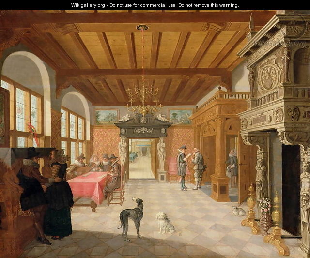 Interior of a Hall with Figures - Nicolaes de Gyselaer