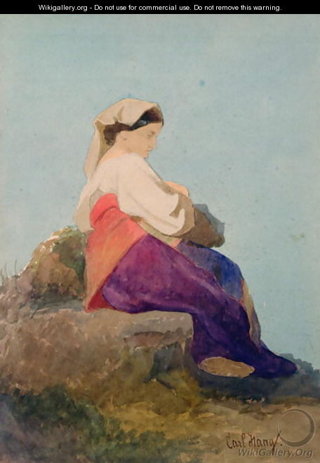 Una Chiochiara study of an Italian peasant girl - Carl Haag