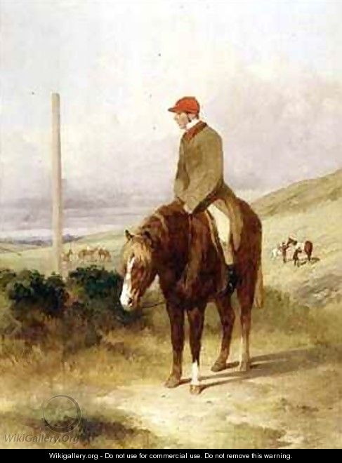 Nat Flatman 1810-60 on his Pony Before the Start of the 1844 Chesterfield Stakes - Harry Hall