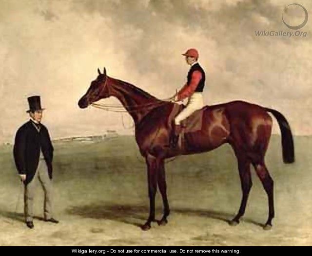 Gladiateur with Harry Grimshaw up and his owner Count Frederic de Lagrange - Harry Hall