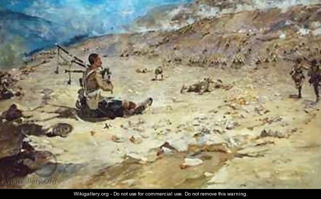 Piper George Findlater 1872-1942 of the Gordon Highlanders earning the Victoria Cross at Dargai in 1897 - Edward Matthew Hale