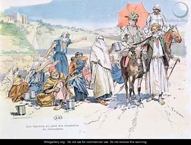 Lepers outside the walls of Jerusalem - T. de Haener