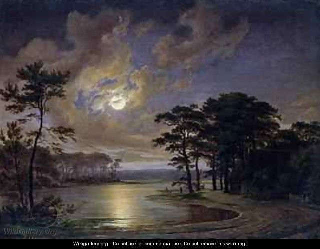 Holstein Sea Moonlight - Johann Georg Haeselich
