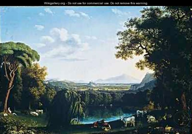 The English Garden of Caserta with views of Vesuvius - Jakob Philippe Hackert