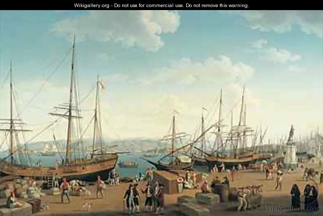 View of the Port of Messina from the Palazzo del Senato - Jakob Philippe Hackert