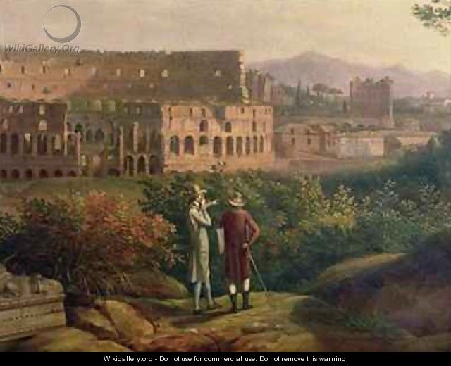 Johann Wolfgang von Goethe 1749-1832 visiting the Colosseum in Rome - Jakob Philippe Hackert