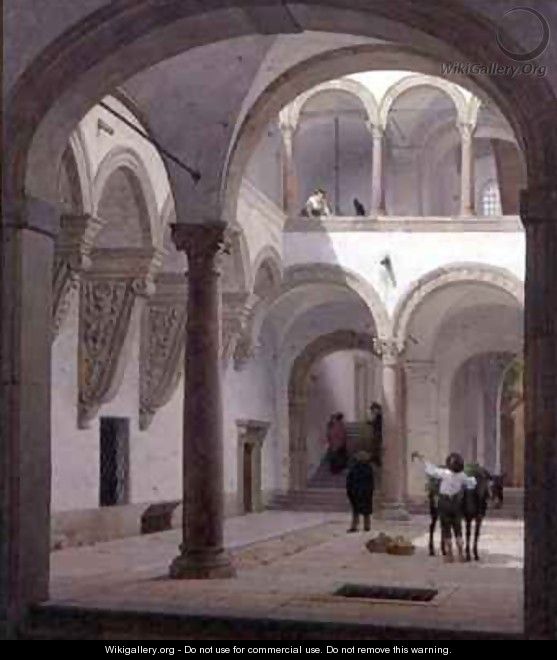 Courtyard of the Palazzo Fava Bologna - Heinrich Hansen