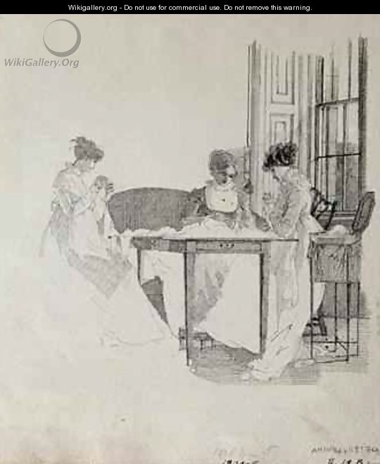 Ladies Sewing - John Harden