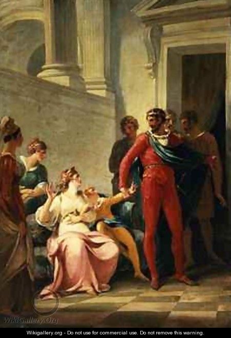Leonites taking his son Mamilius away from his mother Act I Scene II from A Winters Tale - William Hamilton