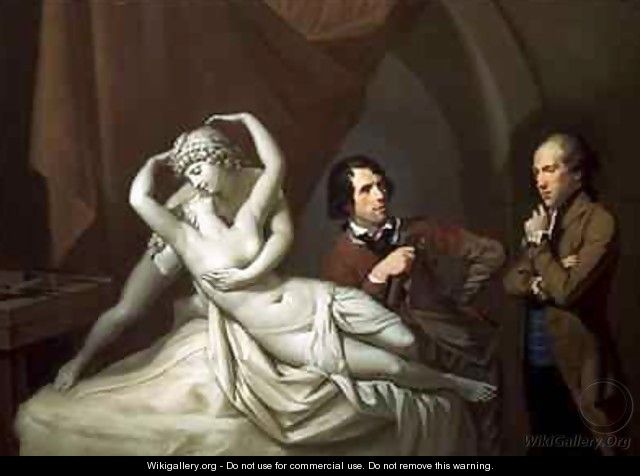 Antonio Canova 1757-1822 in his Studio with Henry Tresham 1751-1814 and a Plaster Model for the Cupid and Psyche - Hugh Douglas Hamilton