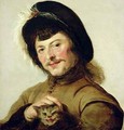 A Young Man with a Cat - (after) Hals, Frans