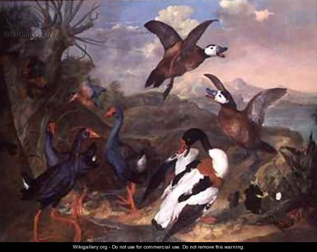 Birds in a Landscape - Carl Wilhelm de Hamilton