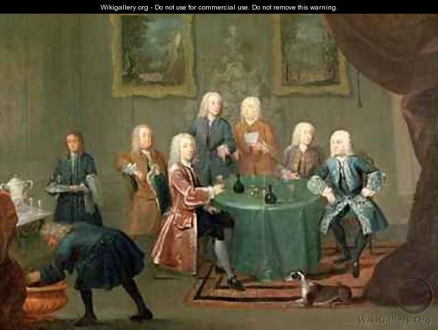 The Brothers Clarke with Other Gentlemen Taking Wine - Gawen Hamilton