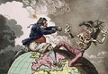 Fighting for the Dunghill or Jack Tar Settling Buonaparte - James Gillray