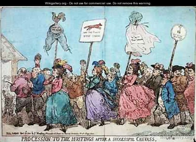 Procession to the Hustings after a Successful Canvass - James Gillray