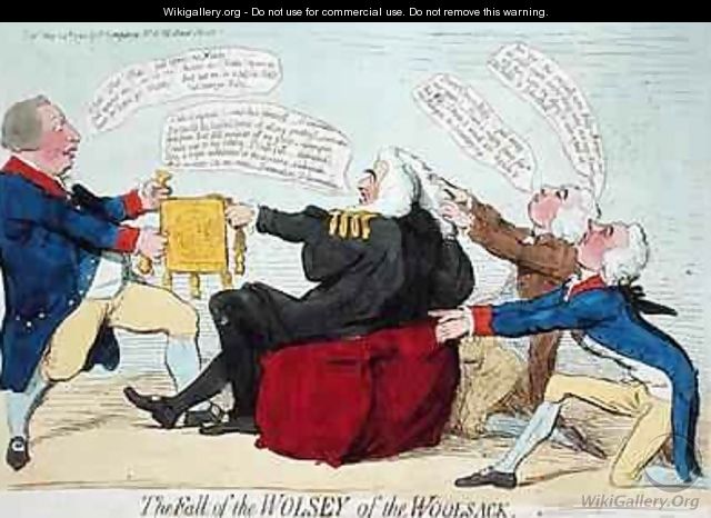 The Fall of the Wolsey of the Woolsack - James Gillray