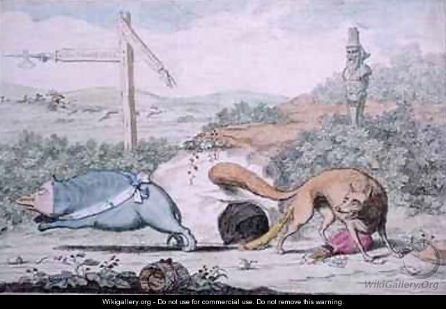 Changing Places or Fox stinking the Badger out of his Nest - James Gillray