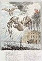 Satirical cartoon depicting the Fall of Icarus with reference to the Exchequer - James Gillray