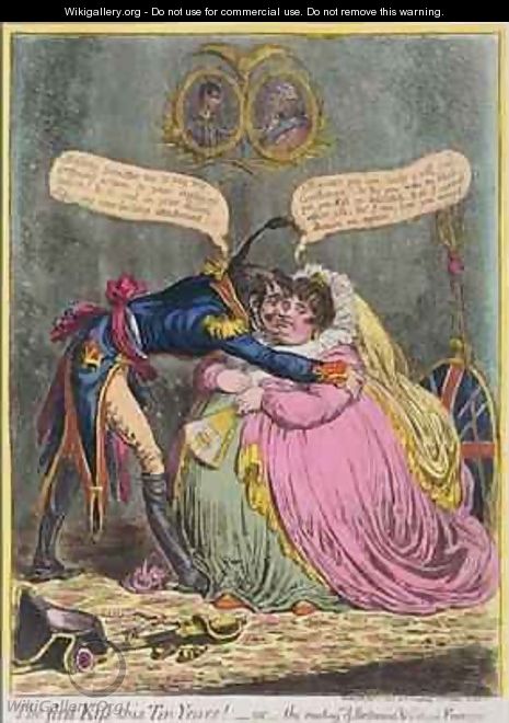 The First Kiss in Ten Years or The Meeting of Britannia and Citizen Francois - James Gillray