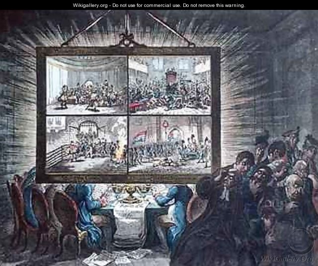 Exhibition of a Democratic Transparency with its Effect upon Patriotic Feelings - James Gillray