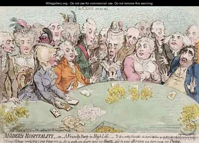 Modern Hospitality or A Friendly Party in High Life - James Gillray