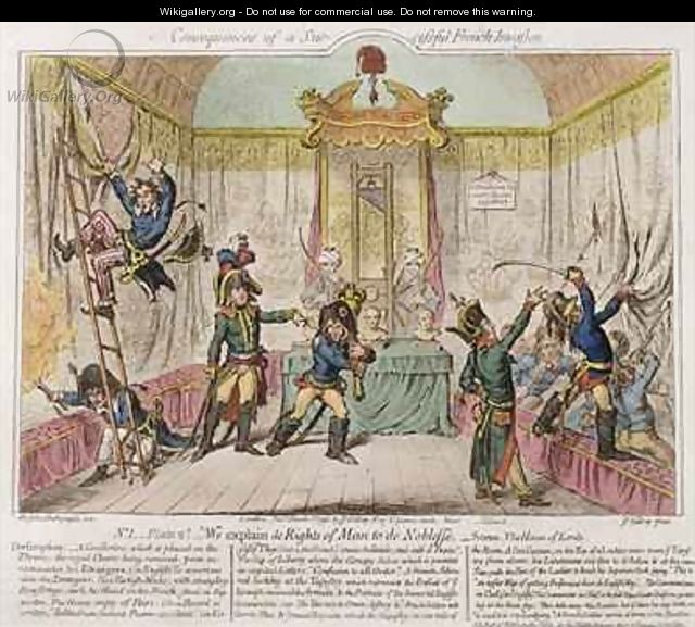Consequences of a Successful French Invasion or We Explain de Rights of Man to the Noblesse - James Gillray