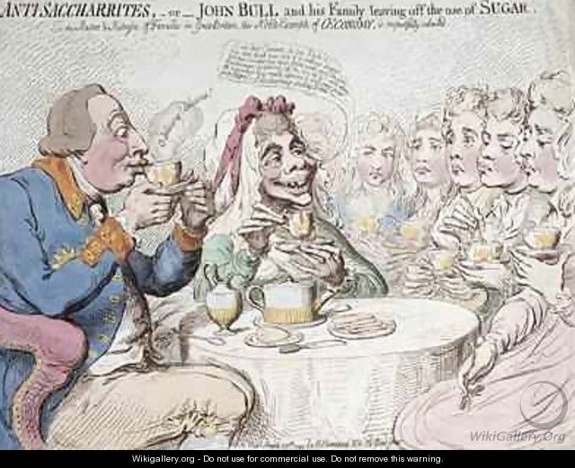 Anti Saccharites or John Bull and his Family leaving off the use of Sugar - James Gillray