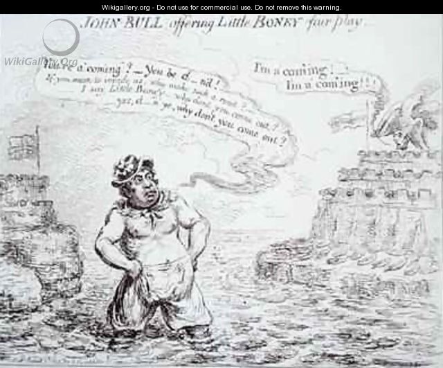 John Bull offering Little Boney fair play - James Gillray