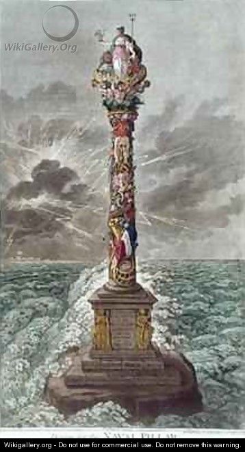The Trident is Confirmed or Design for a Naval Pillar adapted from The Pursuits of Literature - James Gillray
