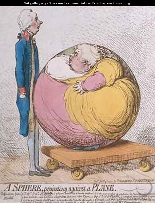 A Sphere Projecting Against a Plane - James Gillray