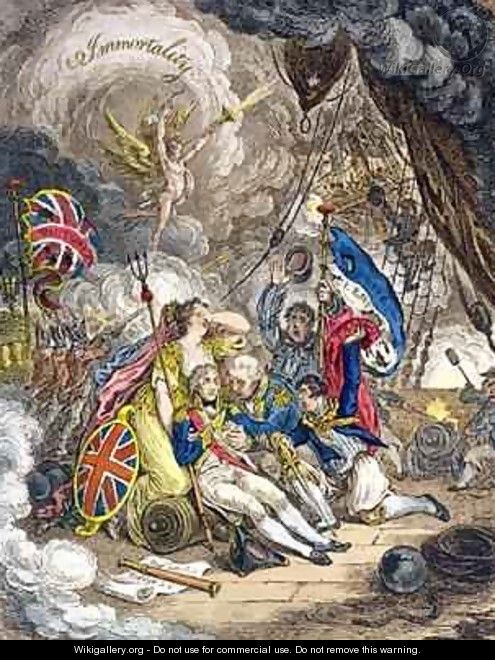 The Death of Admiral Lord Nelson at the Moment of Victory - James Gillray