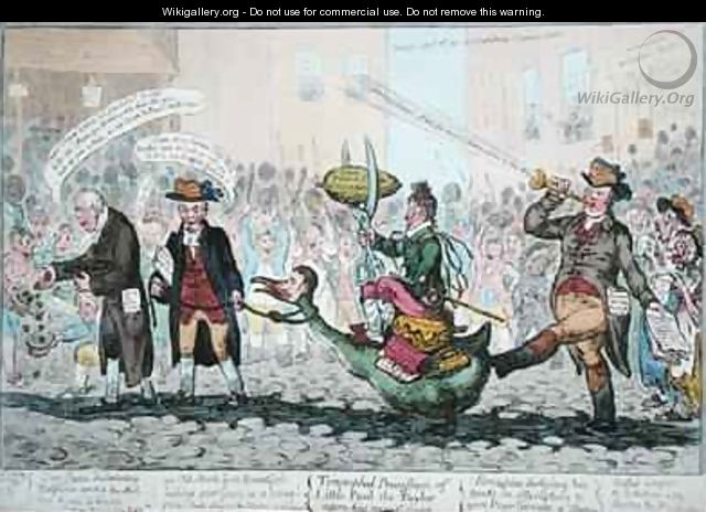The Triumphal Procession of Little Paul the Taylor upon his new Goose - James Gillray