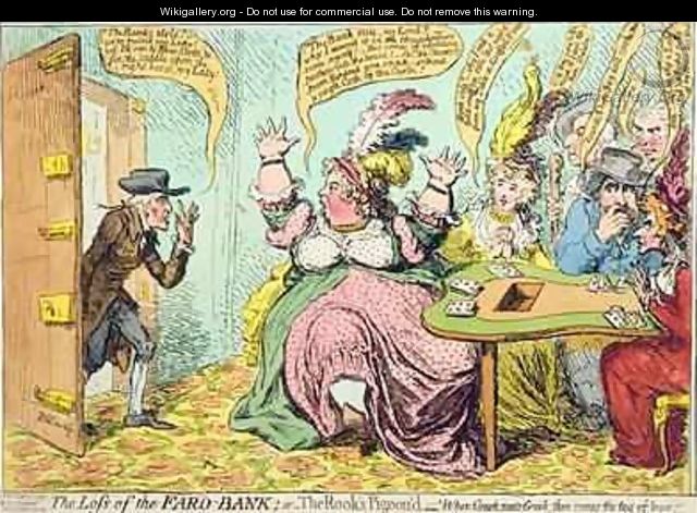 The Loss of the Faro Bank or The Rooks Pigeond - James Gillray