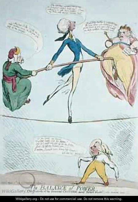 The Balance of Power or The Posterity of the Immortal Chatham turned Posture Master - James Gillray