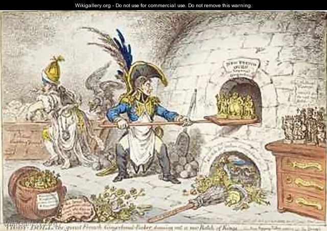 Tiddy Doll the Great French Gingerbread Maker Drawing Out a New Batch of Kings His Man Hopping Talley Mixing Up the Dough - James Gillray