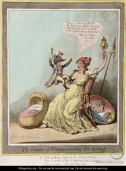 The Genius of France Nursing her Darling - James Gillray