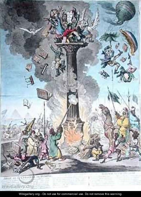 Siege de la Colonne de Pompee or Science in the Pillory - James Gillray