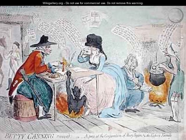 Betty Canning revived or A peep at the conjuration of Mary Squires and the Gypsey Family - James Gillray