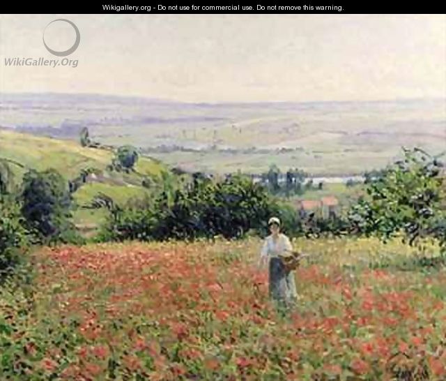 Woman in a Poppy Field - Leon Giran-Max