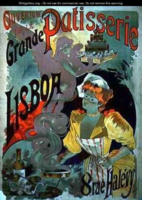 Poster advertising the Opening of the Grande Patisserie Lisboa in Paris - Emile Georges Giran