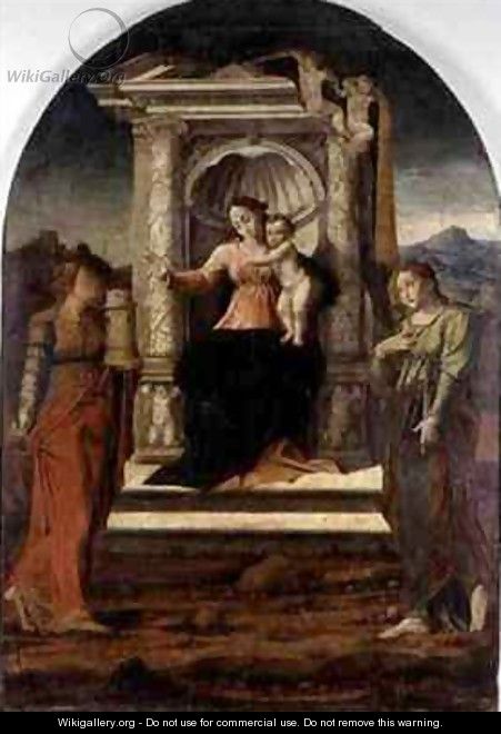 Madonna Enthroned with St Barbara and St Lucia - Stefano Giordano