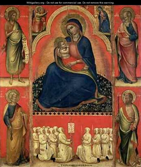 Madonna dellUmilta with saints and members of the Scuola di San Giovanni Evangelista - Bologna Giovanni da